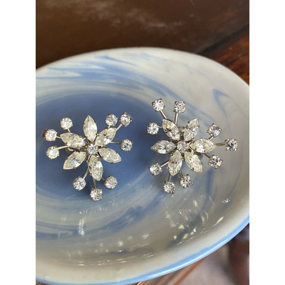 Pretty Vintage Bridal Clip On Earrings